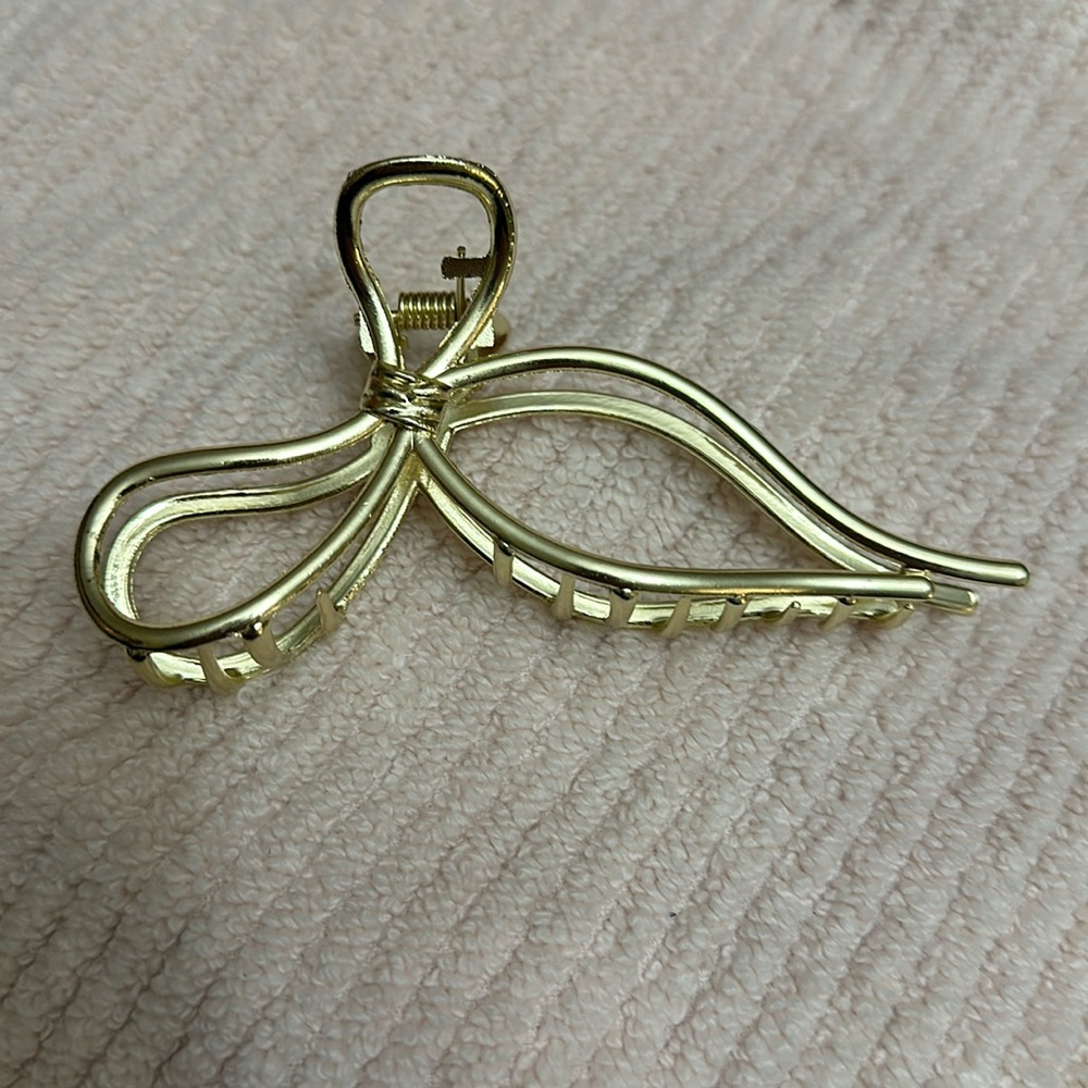 Gold Bowknot Hair Clip non-slip